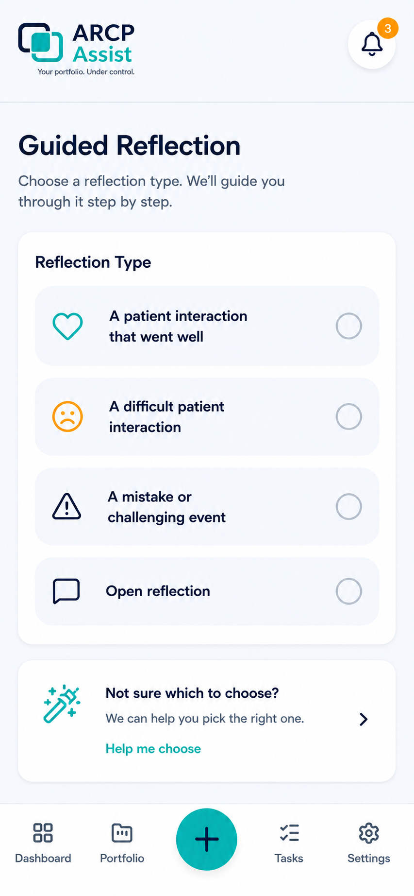 Guided reflection screen